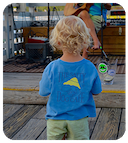 Blonde child in saltydog t-shirt