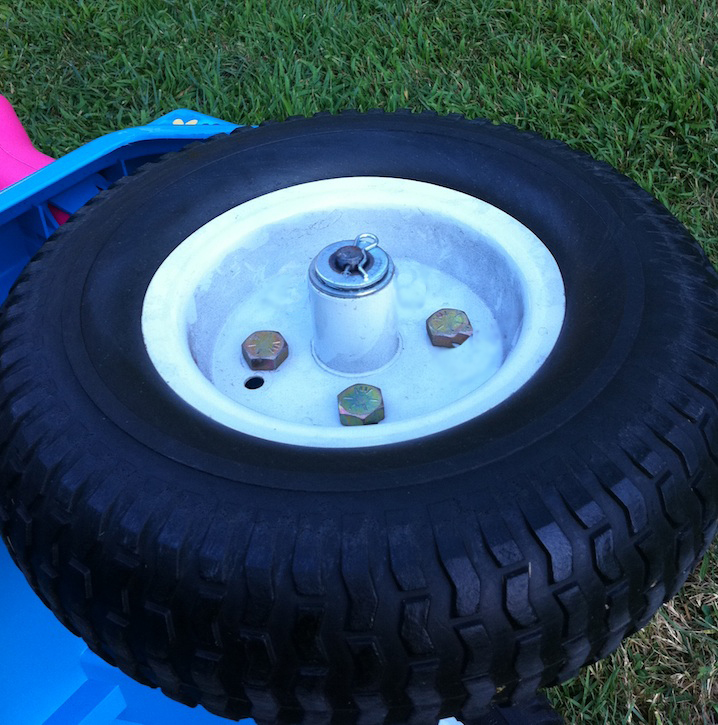 Power Wheels Jeep with adapted hub and rear axle
